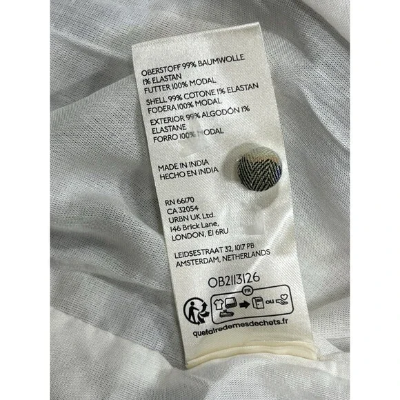 Anthropologie Midi Dress Women Peregrine Blue Plaid Preppy Vacay Boho Size L NWT - Picture 12 of 12